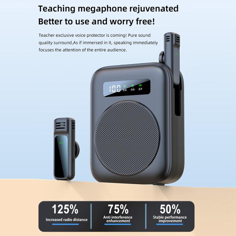 Amplificador de Voz para Ensino com Microfone Sem Fios Mini M10 com Ecrã