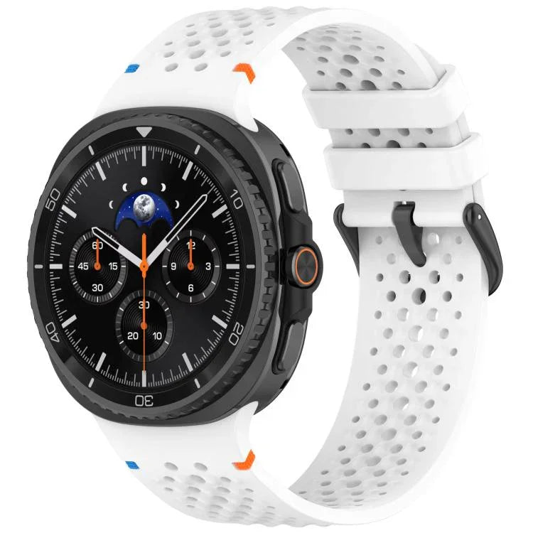 Pulseira de Relógio em Silicone Respirável com Fecho Preto em Liga e Padrão de Colmeia, Para Samsung Galaxy Watch8 / Watch8 Classic