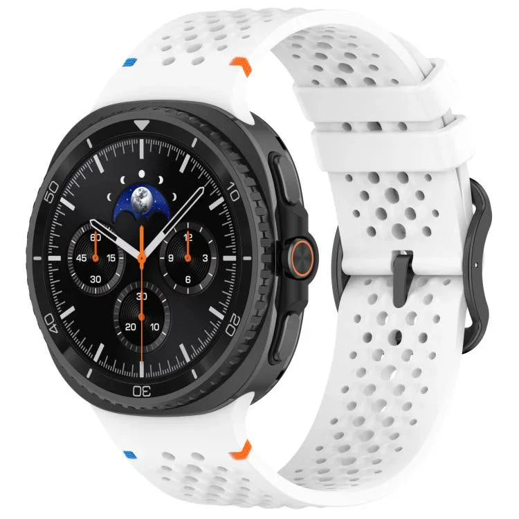 Pulseira de Relógio em Silicone Respirável com Fecho Preto em Escada e Padrão de Colmeia, Para Samsung Galaxy Watch8 / Watch8 Classic