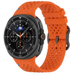 Pulseira de Relógio em Silicone Respirável com Fecho Preto em Escada e Padrão de Colmeia, Para Samsung Galaxy Watch8 / Watch8 Classic