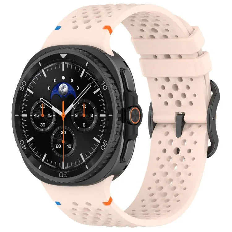 Pulseira de Relógio em Silicone Respirável com Fecho Preto em Escada e Padrão de Colmeia, Para Samsung Galaxy Watch8 / Watch8 Classic