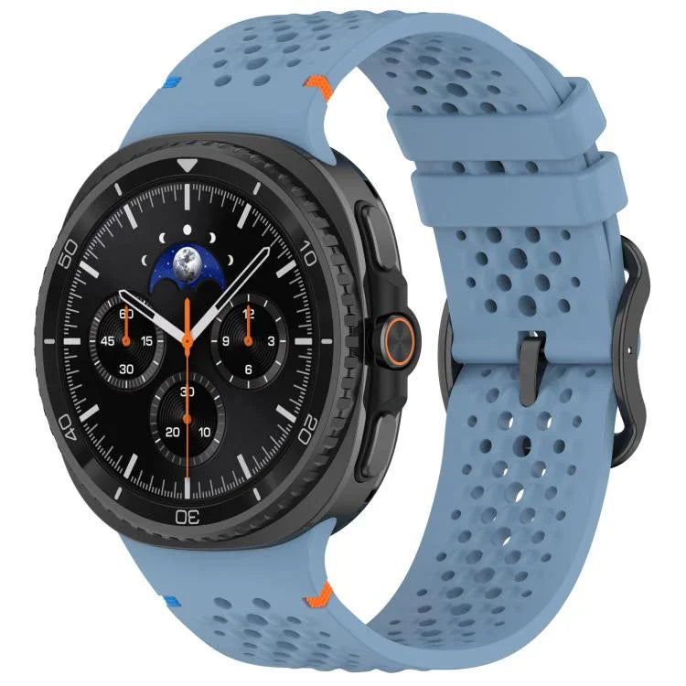 Pulseira de Relógio em Silicone Respirável com Fecho Preto em Escada e Padrão de Colmeia, Para Samsung Galaxy Watch8 / Watch8 Classic
