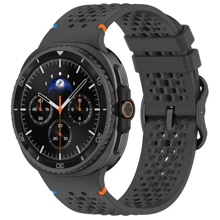 Pulseira de Relógio em Silicone Respirável com Fecho Preto em Escada e Padrão de Colmeia, Para Samsung Galaxy Watch8 / Watch8 Classic