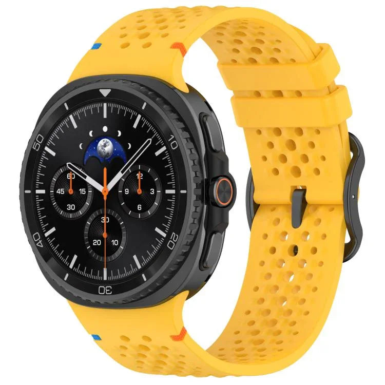 Pulseira de Relógio em Silicone Respirável com Fecho Preto em Escada e Padrão de Colmeia, Para Samsung Galaxy Watch8 / Watch8 Classic