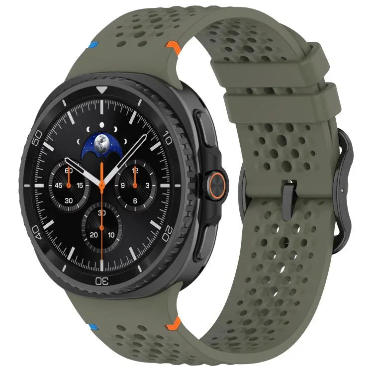 Pulseira de Relógio em Silicone Respirável com Fecho Preto em Escada e Padrão de Colmeia, Para Samsung Galaxy Watch8 / Watch8 Classic
