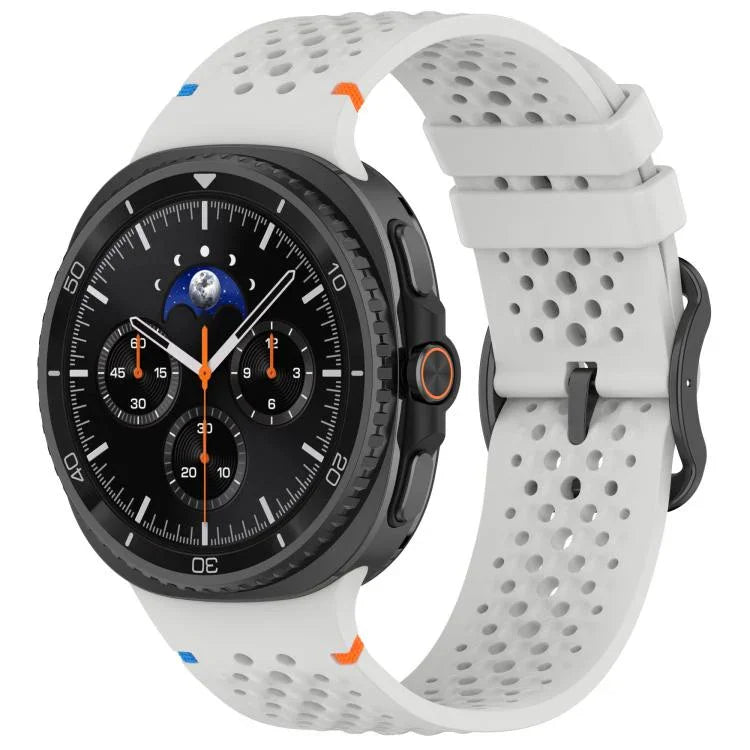 Pulseira de Relógio em Silicone Respirável com Fecho Preto em Escada e Padrão de Colmeia, Para Samsung Galaxy Watch8 / Watch8 Classic