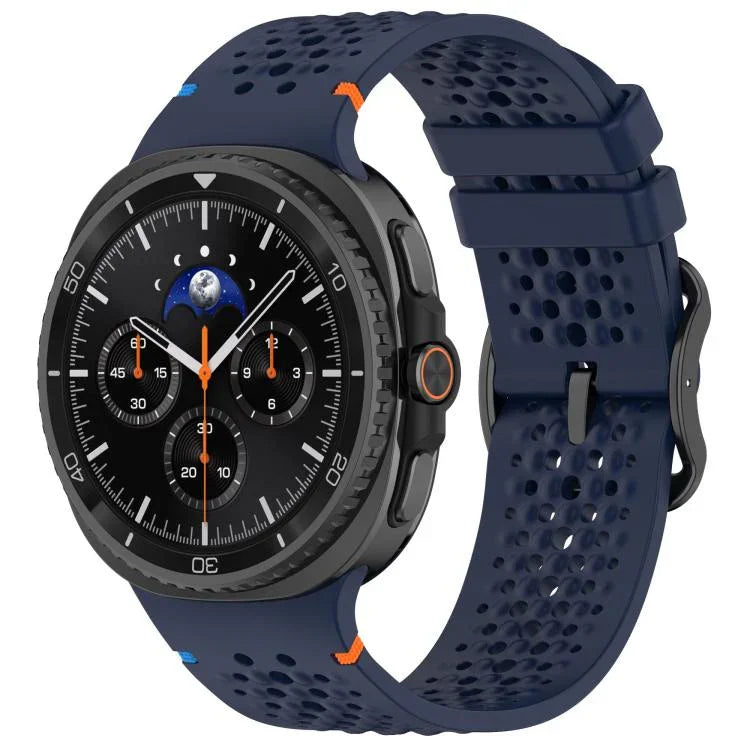 Pulseira de Relógio em Silicone Respirável com Fecho Preto em Escada e Padrão de Colmeia, Para Samsung Galaxy Watch8 / Watch8 Classic