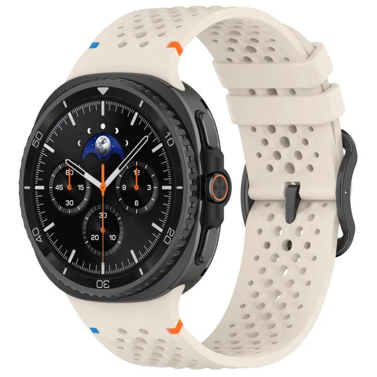 Pulseira de Relógio em Silicone Respirável com Fecho Preto em Escada e Padrão de Colmeia, Para Samsung Galaxy Watch8 / Watch8 Classic