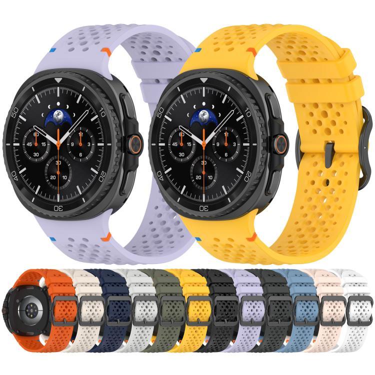 Pulseira de Relógio em Silicone Respirável com Fecho Preto em Escada e Padrão de Colmeia, Para Samsung Galaxy Watch8 / Watch8 Classic