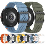 Pulseira de Relógio em Silicone Respirável com Fecho Preto em Escada e Padrão de Colmeia, Para Samsung Galaxy Watch8 / Watch8 Classic