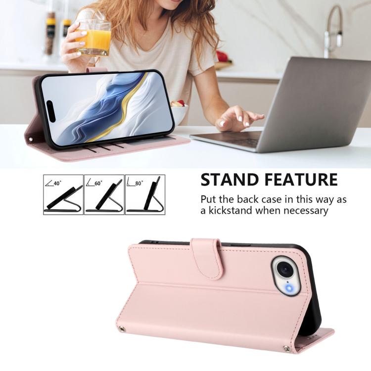 Capa para Telemóvel em Couro com Gato em Relevo e Coração com Alça de Mão, Para iPhone 17e / 16e, Para iPhone 17 Pro Max, Para iPhone 17 Pro, Para iPhone 17