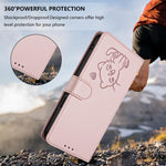 Capa de telemóvel em pele com relevo de coração e gato com alça de mão, Para iPhone 15, Para iPhone 14 Plus, Para iPhone 14 / 13, Para iPhone 14 Pro