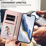 Capa de telemóvel em pele com relevo de coração e gato com alça de mão, Para iPhone 15, Para iPhone 14 Plus, Para iPhone 14 / 13, Para iPhone 14 Pro