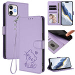 Capa de telemóvel em pele com relevo de gato em forma de coração e alça de mão, Para iPhone 11 Pro Max, Para iPhone 11, Para iPhone 11 Pro, Para iPhone X / XS