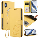 Capa de telemóvel em pele com relevo de gato em forma de coração e alça de mão, Para iPhone 11 Pro Max, Para iPhone 11, Para iPhone 11 Pro, Para iPhone X / XS
