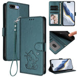 Capa de telemóvel em pele com relevo de gato em forma de coração e alça de mão, Para iPhone XR, Para iPhone XS Max, Para iPhone 7 Plus / 8 Plus