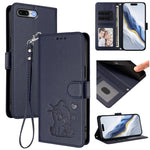 Capa de telemóvel em pele com relevo de gato em forma de coração e alça de mão, Para iPhone XR, Para iPhone XS Max, Para iPhone 7 Plus / 8 Plus