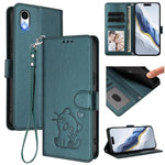 Capa de telemóvel em pele com relevo de gato em forma de coração e alça de mão, Para iPhone XR, Para iPhone XS Max, Para iPhone 7 Plus / 8 Plus