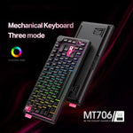 Teclado Mecânico com Triplo Modo e Teclas Hot Swappable ONIKUMA MT706 81 Teclas, MT706