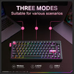Teclado Mecânico com Triplo Modo e Teclas Hot Swappable ONIKUMA MT706 81 Teclas, MT706
