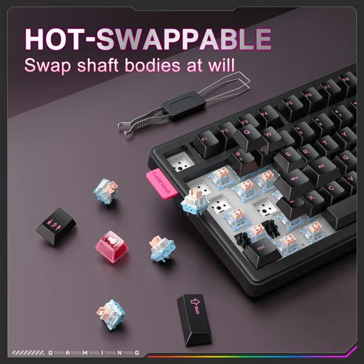 Teclado Mecânico com Triplo Modo e Teclas Hot Swappable ONIKUMA MT706 81 Teclas, MT706
