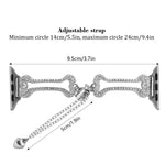 Pulseira de Relógio Metálica com Diamantes em Forma de Corrente Óssea, Para Apple Watch 46mm / 49mm / 45mm / 44mm, Para Apple Watch 42mm / 41mm / 40mm / 38mm