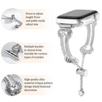Pulseira de Relógio Metálica com Diamantes em Forma de Corrente Óssea, Para Apple Watch 46mm / 49mm / 45mm / 44mm, Para Apple Watch 42mm / 41mm / 40mm / 38mm