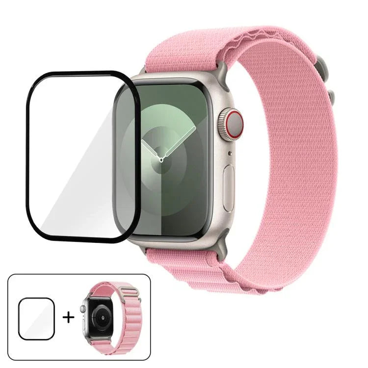 Pulseira de Relógio em Nylon com Loop e Filme Curvo 3D, Para Apple Watch Série 40mm