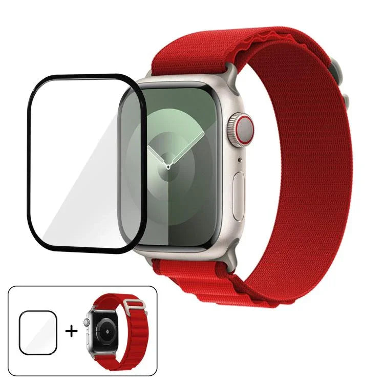 Pulseira de Relógio em Nylon com Loop e Filme Curvo 3D, Para Apple Watch Série 40mm