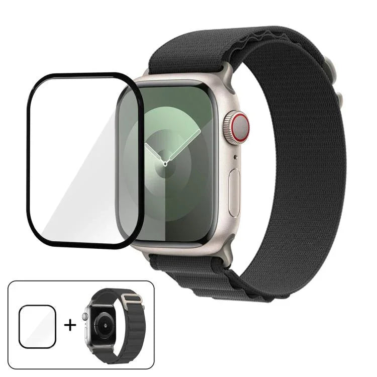 Pulseira de Relógio em Nylon com Loop e Filme Curvo 3D, Para Apple Watch Série 40mm