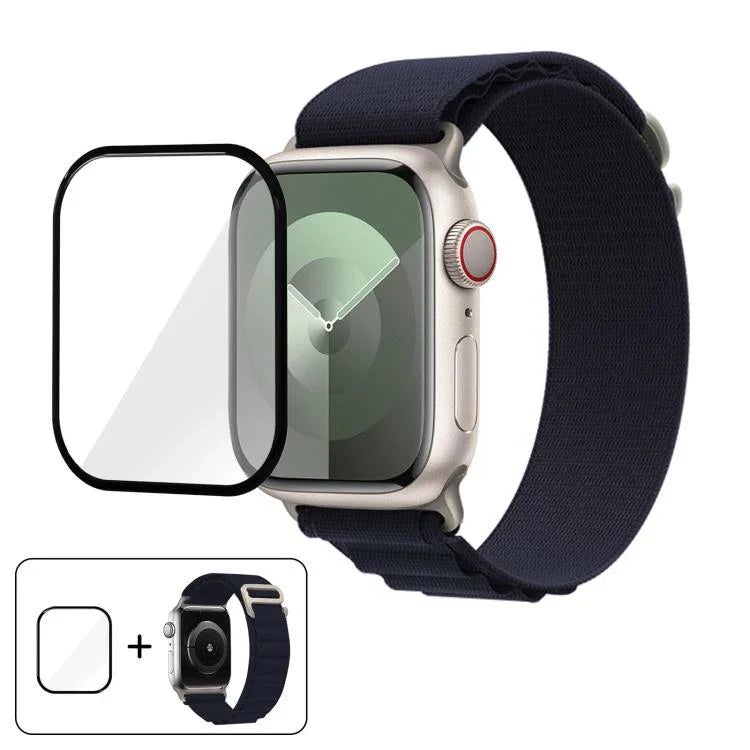 Pulseira de Relógio em Nylon com Loop e Filme Curvo 3D, Para Apple Watch Série 40mm