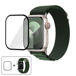 Correia de Relógio em Nylon com Fivela e Filme Curvo 3D, Para Apple Watch Series 41mm