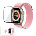 Correia de Relógio em Nylon com Fivela e Filme Curvo 3D, Para Apple Watch Ultra 2 / 1 49mm