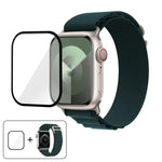 Correia de Relógio em Nylon com Fivela e Filme Curvo 3D, Para Apple Watch Series 38mm
