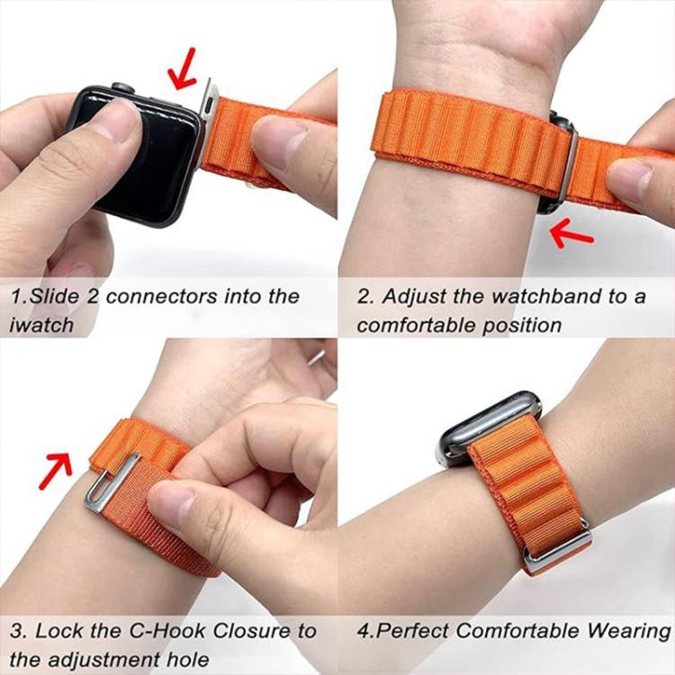 Pulseira de Relógio em Nylon com Loop e Filme Curvo 3D, Para Apple Watch Série 44mm
