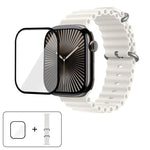 Correia de Relógio em Silicone Ocean com Filme Curvo 3D, Para Apple Watch Series 10 46mm, Para Apple Watch Series 10 42mm, Para Apple Watch Series 44mm