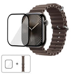 Correia de Relógio em Silicone Ocean com Filme Curvo 3D, Para Apple Watch Series 40mm, Para Apple Watch Ultra 2 / 1 49mm, Para Apple Watch Series 45mm