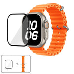 Correia de Relógio em Silicone Ocean com Filme Curvo 3D, Para Apple Watch Series 40mm, Para Apple Watch Ultra 2 / 1 49mm, Para Apple Watch Series 45mm