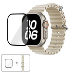 Correia de Relógio em Silicone Ocean com Filme Curvo 3D, Para Apple Watch Series 40mm, Para Apple Watch Ultra 2 / 1 49mm, Para Apple Watch Series 45mm