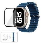 Correia de Relógio em Silicone Ocean com Filme Curvo 3D, Para Apple Watch Series 40mm, Para Apple Watch Ultra 2 / 1 49mm, Para Apple Watch Series 45mm
