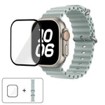 Correia de Relógio em Silicone Ocean com Filme Curvo 3D, Para Apple Watch Series 40mm, Para Apple Watch Ultra 2 / 1 49mm, Para Apple Watch Series 45mm