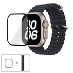 Correia de Relógio em Silicone Ocean com Filme Curvo 3D, Para Apple Watch Series 40mm, Para Apple Watch Ultra 2 / 1 49mm, Para Apple Watch Series 45mm