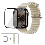 Correia de Relógio em Silicone Ocean com Filme Curvo 3D, Para Apple Watch Series 40mm, Para Apple Watch Ultra 2 / 1 49mm, Para Apple Watch Series 45mm