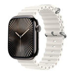 Correia de Relógio em Silicone Ocean com Filme Curvo 3D, Para Apple Watch Series 41mm, Para Apple Watch Series 38mm, Para Apple Watch Series 42mm