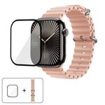 Correia de Relógio em Silicone Ocean com Filme Curvo 3D, Para Apple Watch Series 41mm, Para Apple Watch Series 38mm, Para Apple Watch Series 42mm