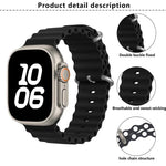 Correia de Relógio em Silicone Ocean com Filme Curvo 3D, Para Apple Watch Series 40mm, Para Apple Watch Ultra 2 / 1 49mm, Para Apple Watch Series 45mm