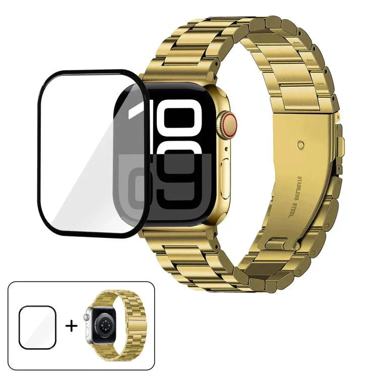Bracelete Três Contas em Aço Inoxidável com Filme Curvo 3D, Para Apple Watch Series 42mm