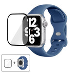 Correia de Relógio em Silicone com Fivela Borboleta e Filme Curvo 3D, Para Apple Watch Series 40mm, Para Apple Watch Ultra 2 / 1 49mm, Para Apple Watch Series 45mm