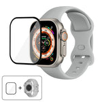 Correia de Relógio em Silicone com Fivela Borboleta e Filme Curvo 3D, Para Apple Watch Series 40mm, Para Apple Watch Ultra 2 / 1 49mm, Para Apple Watch Series 45mm