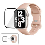 Correia de Relógio em Silicone com Fivela Borboleta e Filme Curvo 3D, Para Apple Watch Series 40mm, Para Apple Watch Ultra 2 / 1 49mm, Para Apple Watch Series 45mm